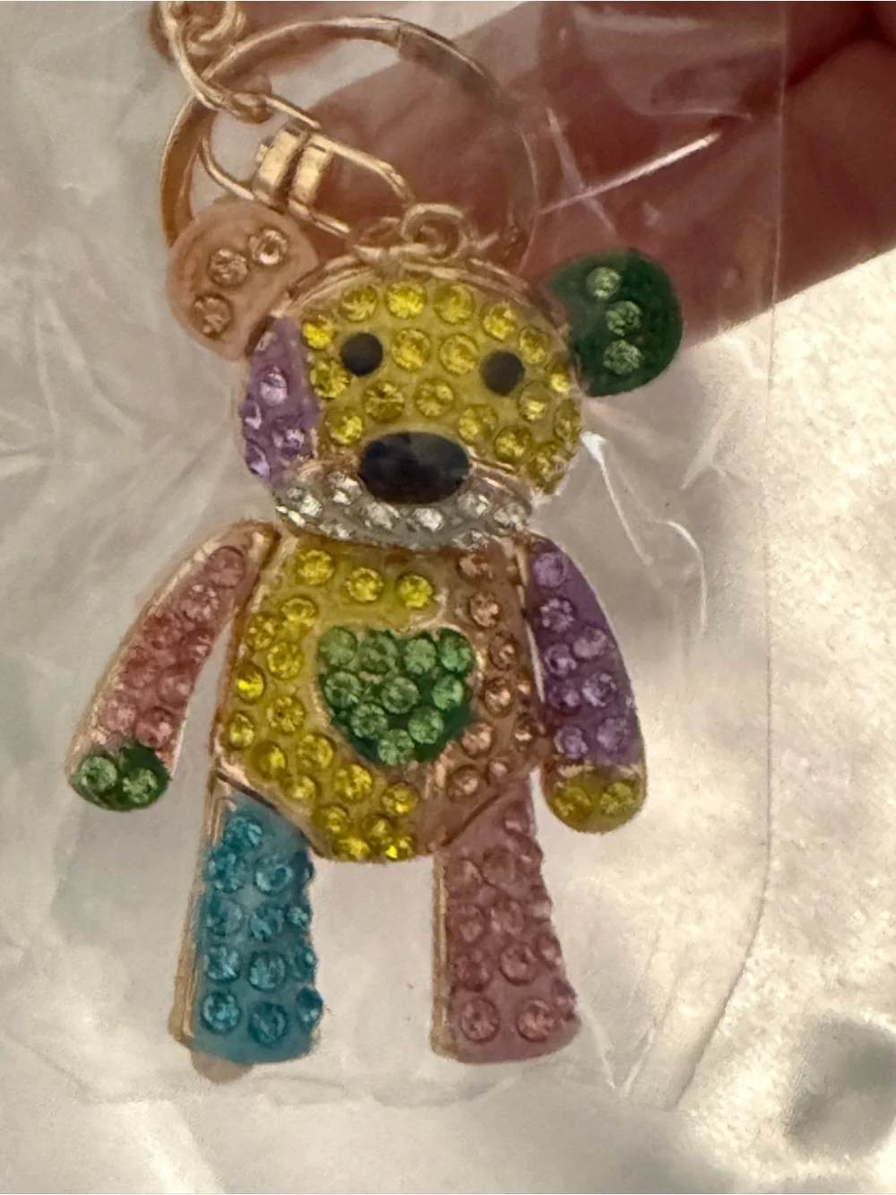 Bag Charm/Key Chain “Multicolor Crystal Bear” with moving parts 🥰